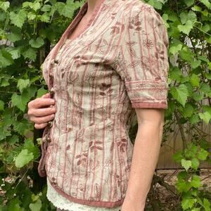 Vintage Multiples embroidered linen blend shacket/jacket